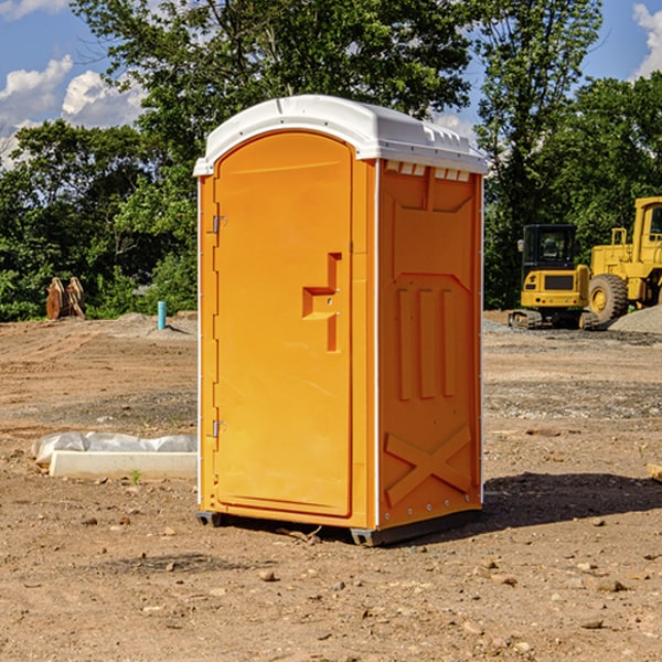 can i customize the exterior of the portable restrooms with my event logo or branding in Caroga